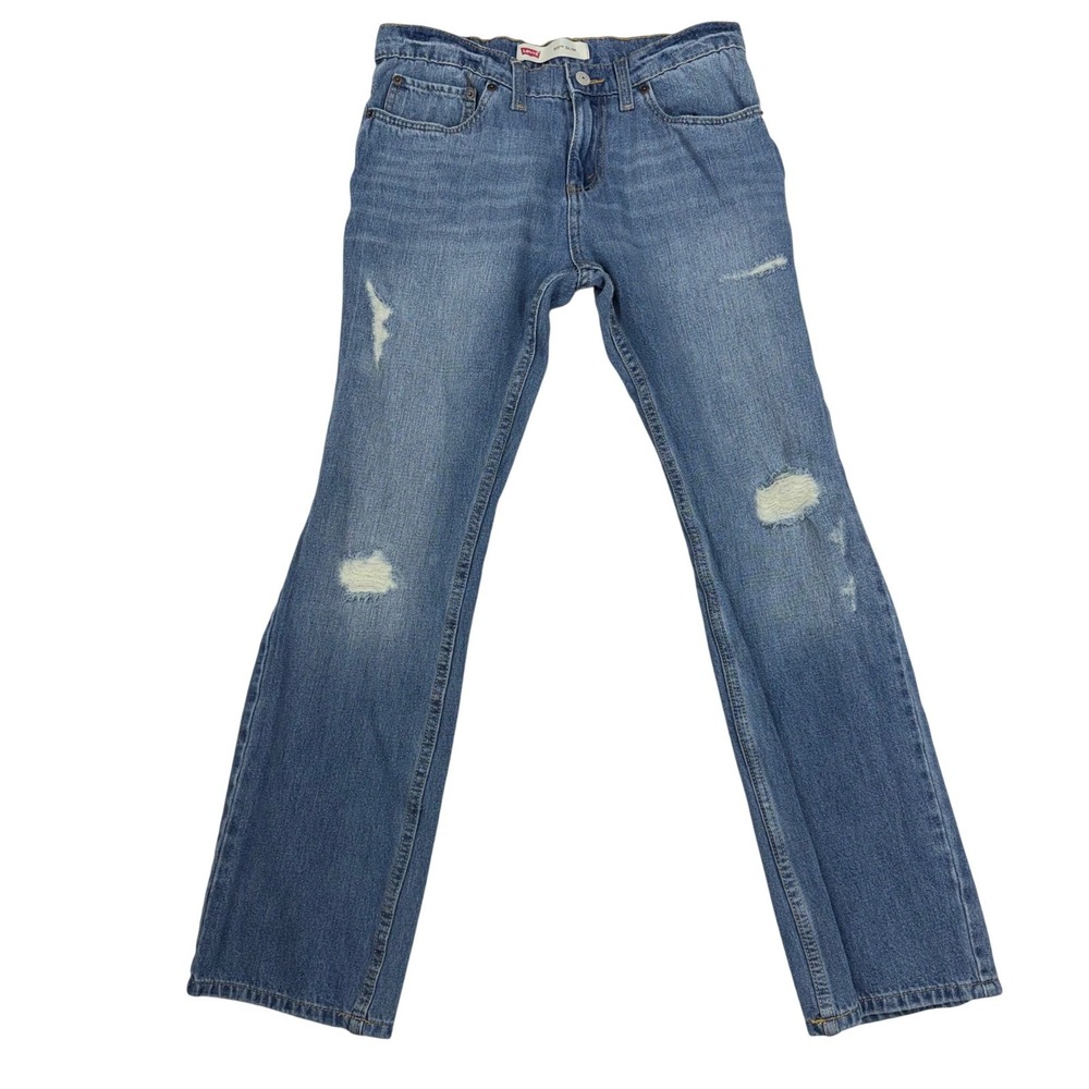 Levi Strauss Boys 511 Slim Fit 18 Reg 29x29 Distressed Medium Wash Jeans